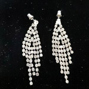 Bijou Drive silver rhinestone dangle earrings